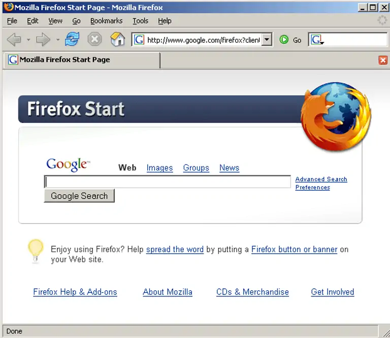Firefox 1.0 captura de pantalla