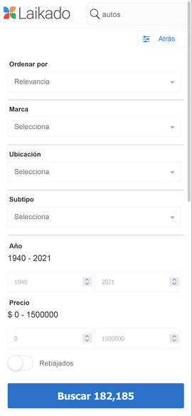 Laikado movil filtros