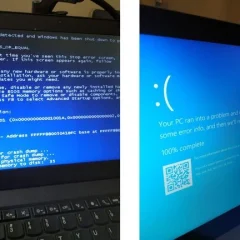 dos versiones de la pantalla azul de windows