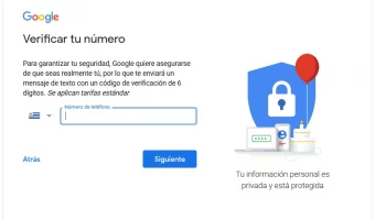 pantalla del registro de gmail