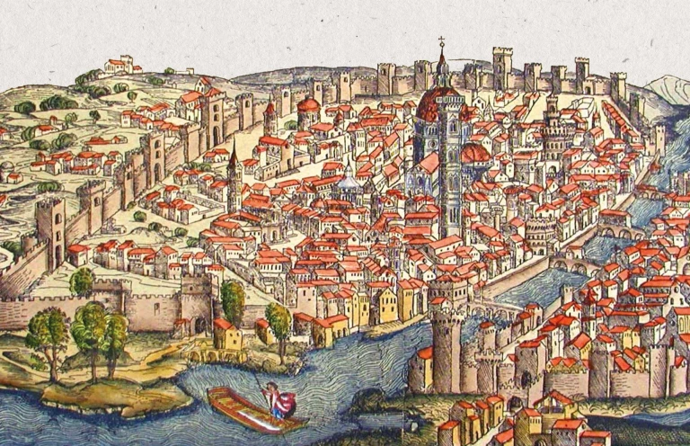 Grabado de la ciudad de Florencia en el siglo XV