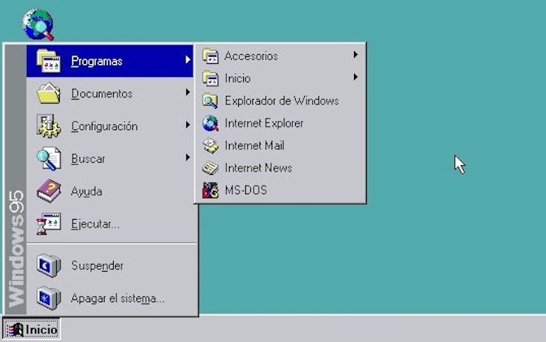 menú de windows 95