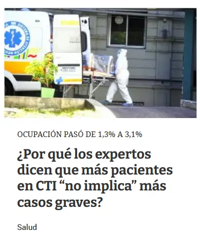 tarjeta de noticia en la portada del diario El País